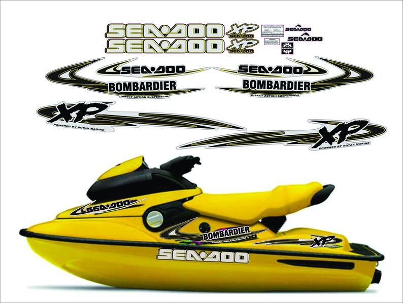 Seadoo XP 1998 Black Graphics / Decal / Sticker Kit Etsy