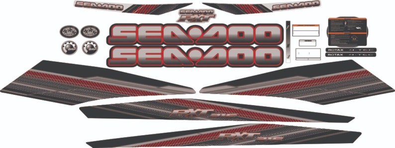SEADOO RXT 215 2009 Graphics / Decal / Sticker Kit CUSTOM Red image 1