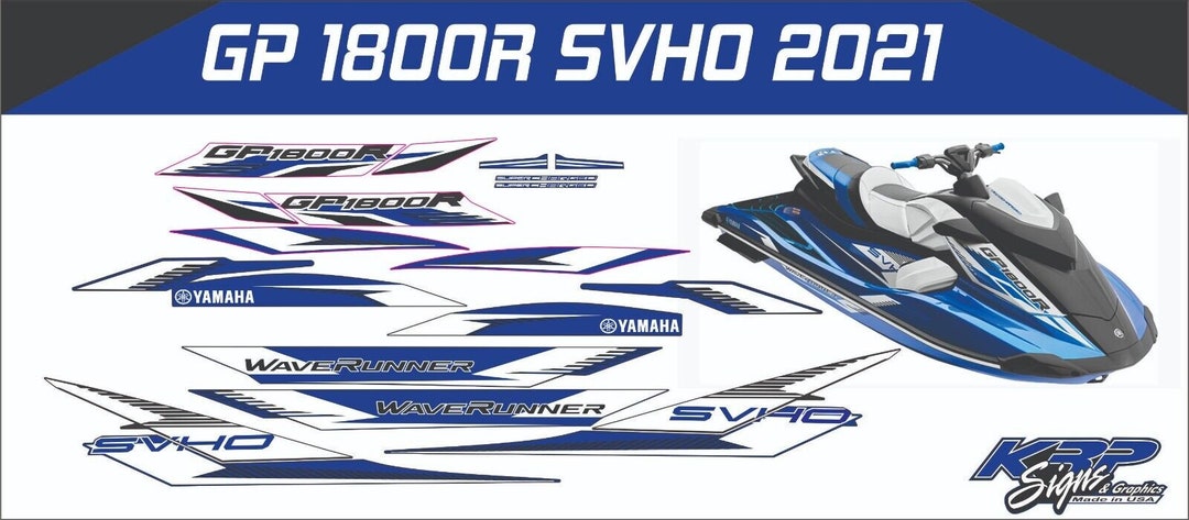 Gp Graphics Sticker YAMAHA WAVERUNNER GP 1800r Svho 2021 Graphics /decal / Sticker Kit Blue ...