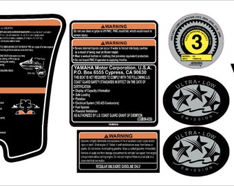 YAMAHA WAVERUNNER VX 2005-2008 Graphics / stickerwaarschuwing / stickerkit