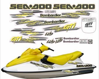 SEADOO GTI 1997 Graphics / Decal / Sticker Kit  Grey