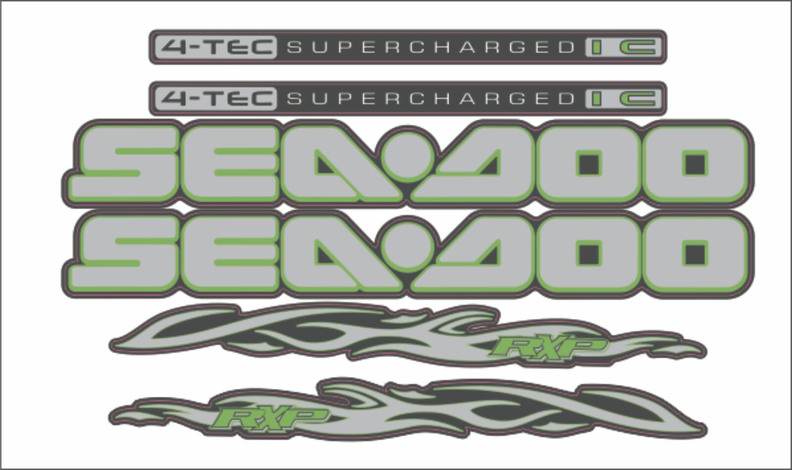 SEADOO RXP 215 2006 Graphics / Decal / Sticker Kit GREEN - Etsy