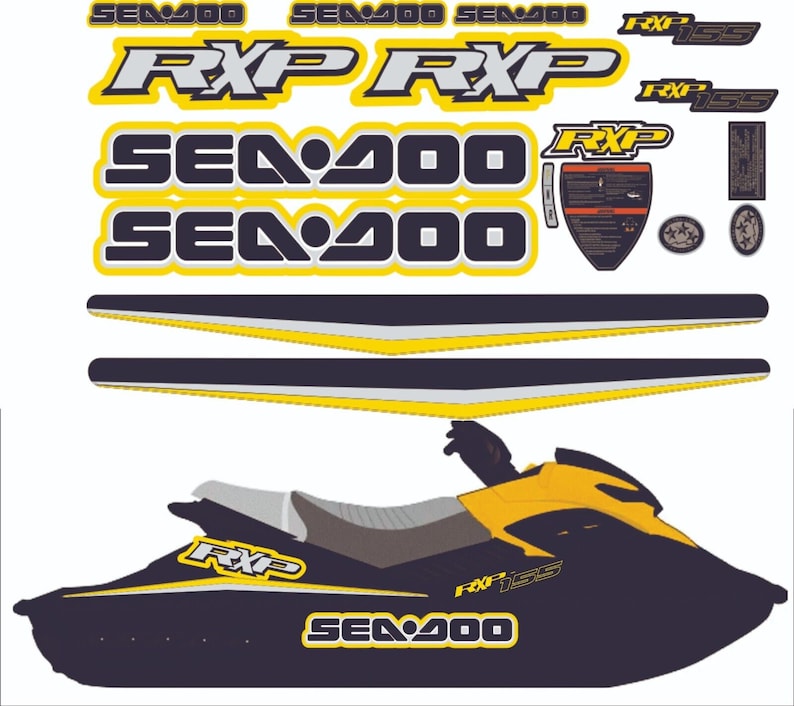 SEADOO RXP 155 2007 Graphics / Decal / Sticker Kit YELLOW image 1