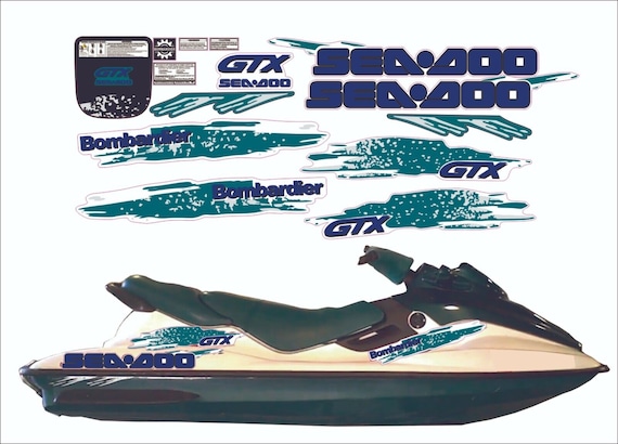 SEADOO GTX 1996 Graphics / Decal / Sticker Kit BLUE - Etsy