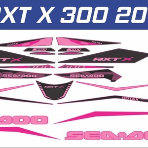 SEADOO RXT X 300 2018 Graphics / Decal / Sticker Kit Custom Black & Pink