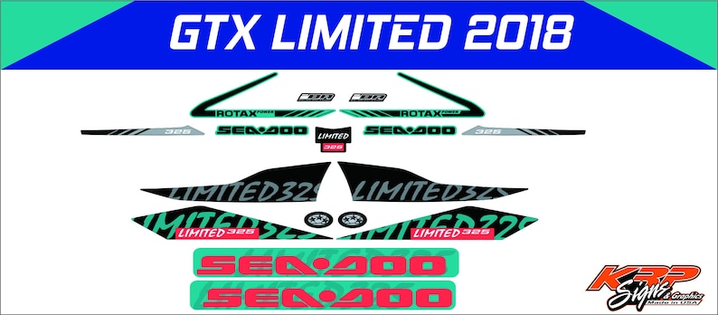 SEADOO GTX Limited 2018 Graphics / Decal / Sticker Kit image 1