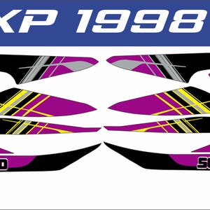 Kit de adesivos/decalques/gráficos totalmente personalizados na cor roxa para SEADOO XP 1998 imagem 1