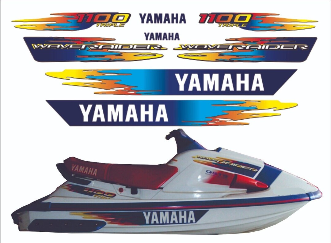 YAMAHA WAVERAIDER 1995 1100 TRIPLE Graphics / Decal / Sticker Kit Red ...
