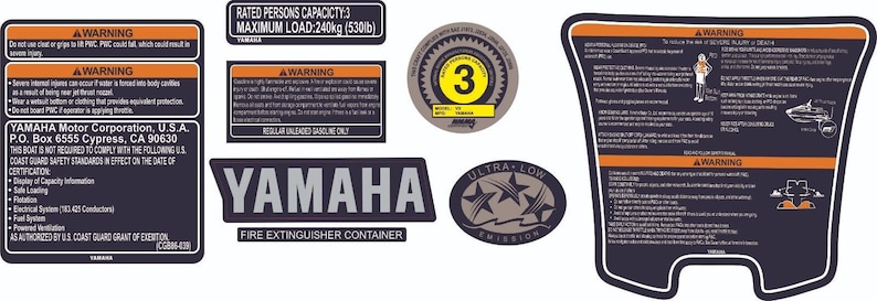 Blue Graphics Decal Kit For Yamaha Waverunner VX Deluxe 2005-2009 – Sticker Set
