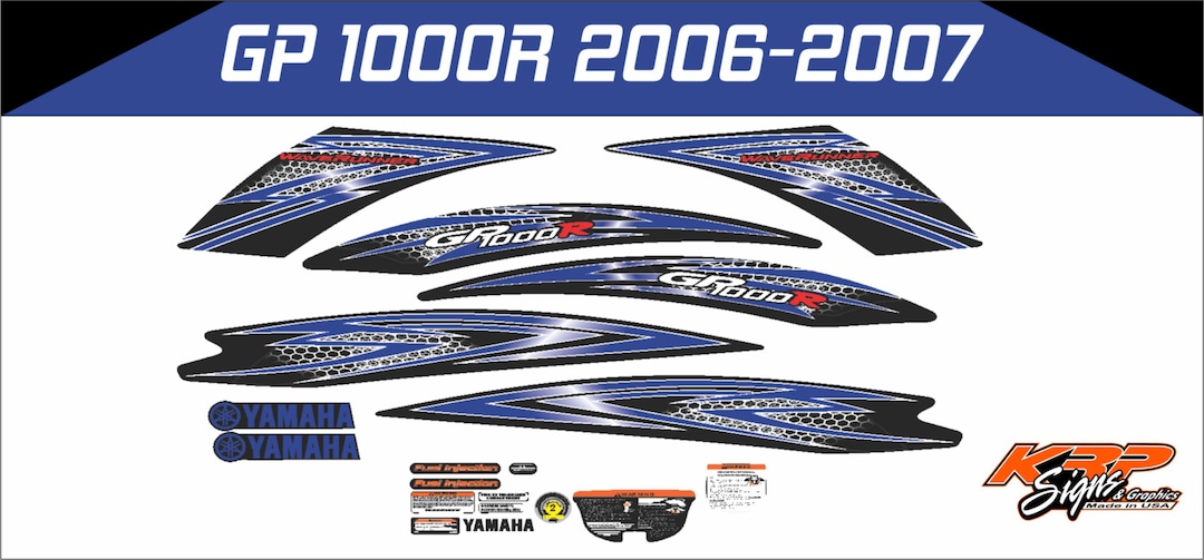 YAMAHA WAVERUNNER GP 1000r 2006 - 2007 Graphics / Decal / Sticker Kit ...