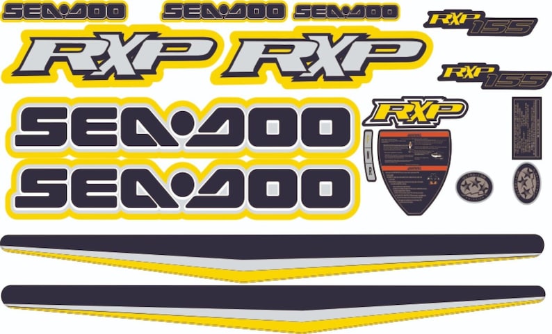 SEADOO RXP 155 2007 Graphics / Decal / Sticker Kit YELLOW image 2