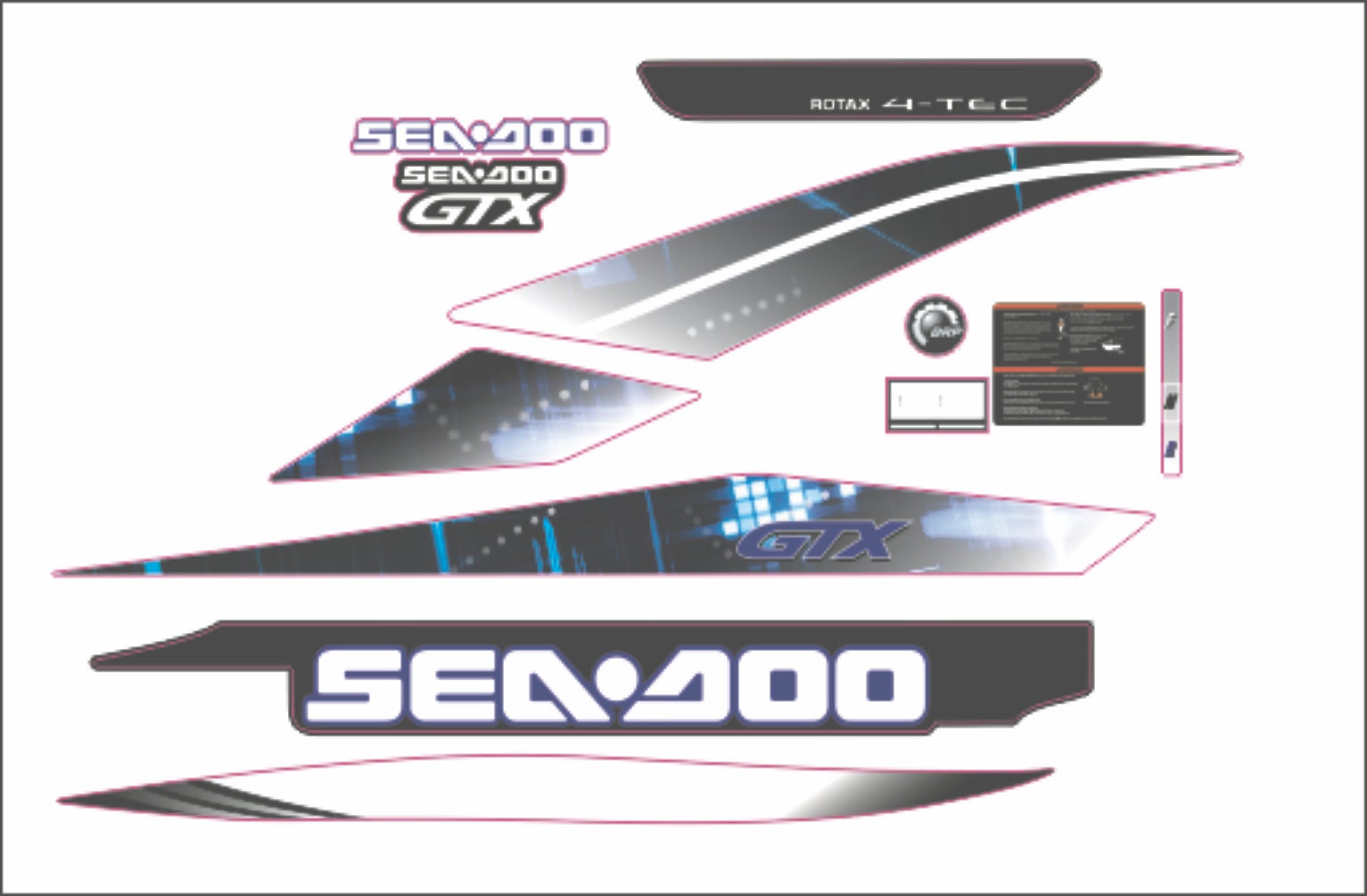 Seadoo GTX 2008 Graphics / Decal / Sticker Kit - Etsy Seadoo GTX 2008 Graphics / Decal / Sticker Kit - Etsy