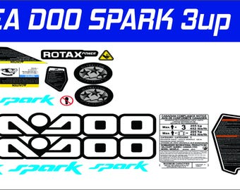 SEADOO SPARK 3 UP 2015 - 2022 Graphics / Decal / Sticker Kit Light Blue