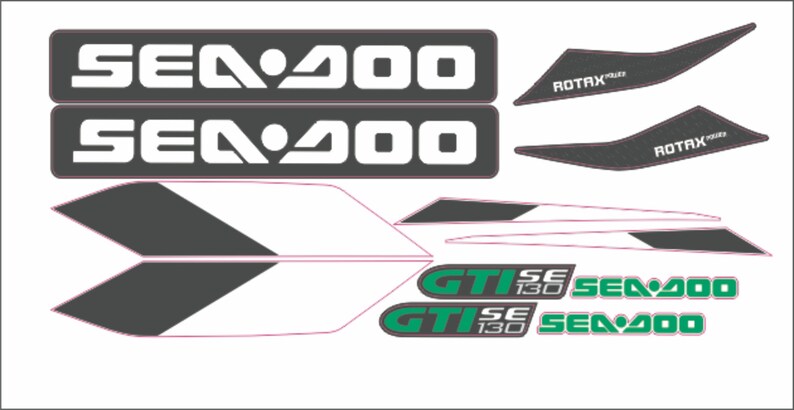 SEADOO GTI 130 SE 2014 Graphics / Decal / Sticker Kit image 2