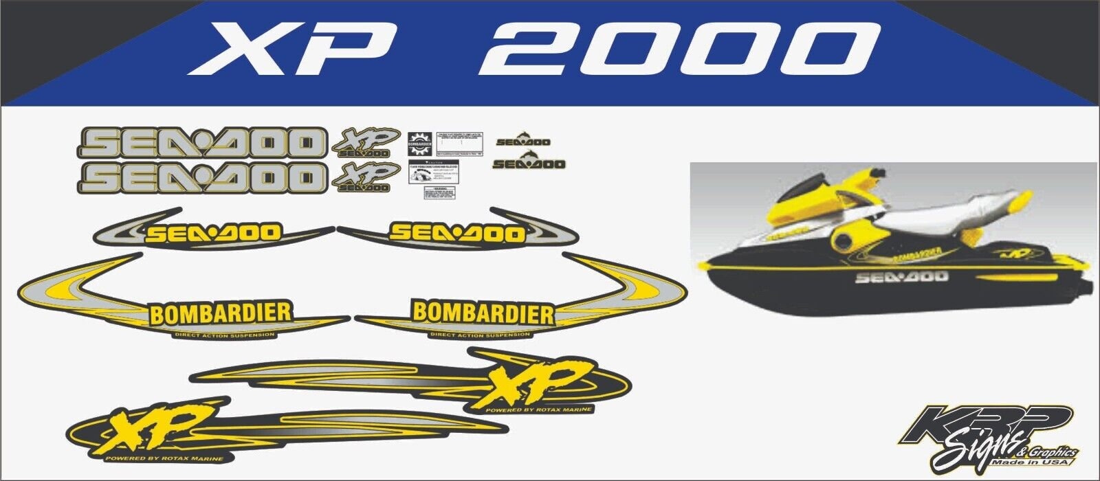Xp 100 Sticker SEADOO XP 2000 Graphics / Decal / Sticker Kit BLACK Ski - Etsy