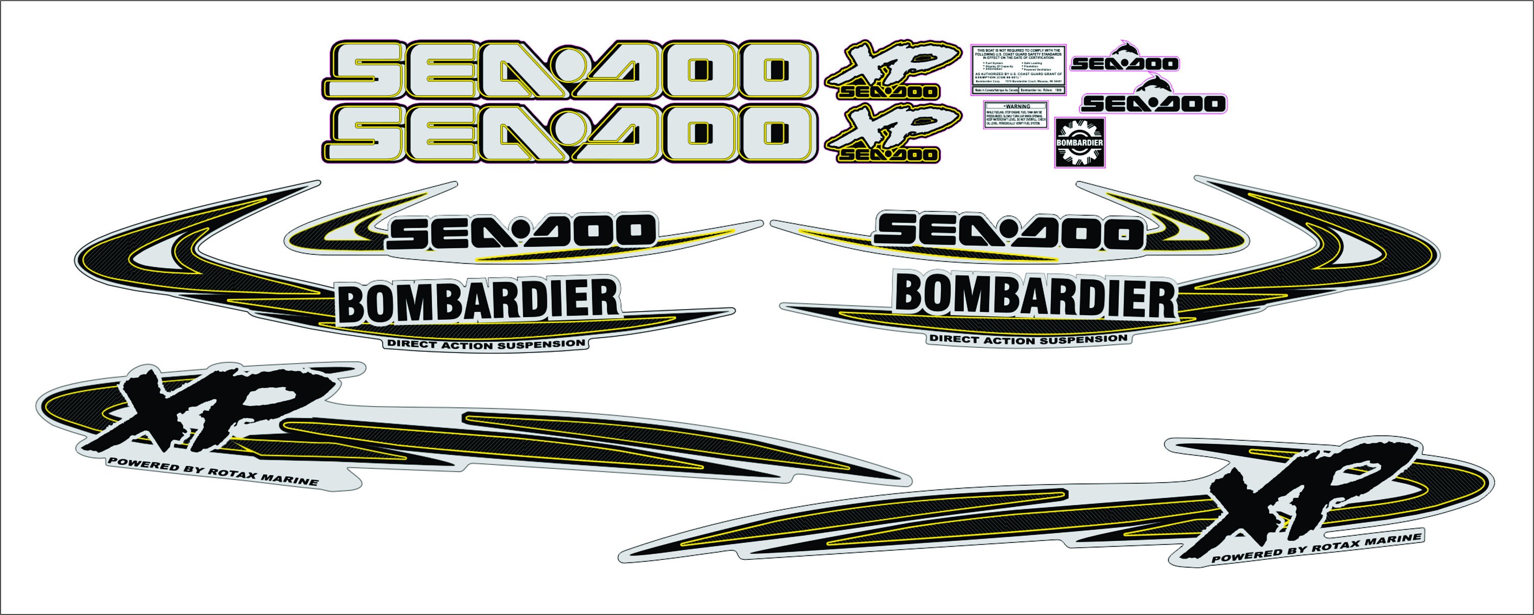 Xp 95 Sticker Seadoo XP 1998 Black Graphics / Decal / Sticker Kit - Etsy