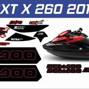SEADOO RXT X 260 2011 Graphics / Decal / Sticker Kit Red Blk
