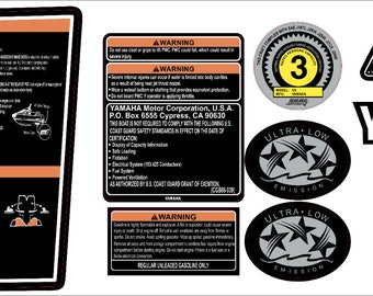 Kit de adesivos gráficos/decalques de advertência/adesivos YAMAHA WAVERUNNER VX 2014-2016
