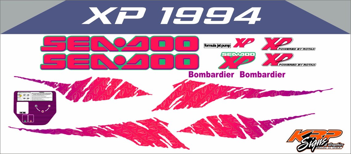 Xp 100 Sticker SEADOO XP 1994 Graphics / Decal / Sticker Kit - Etsy