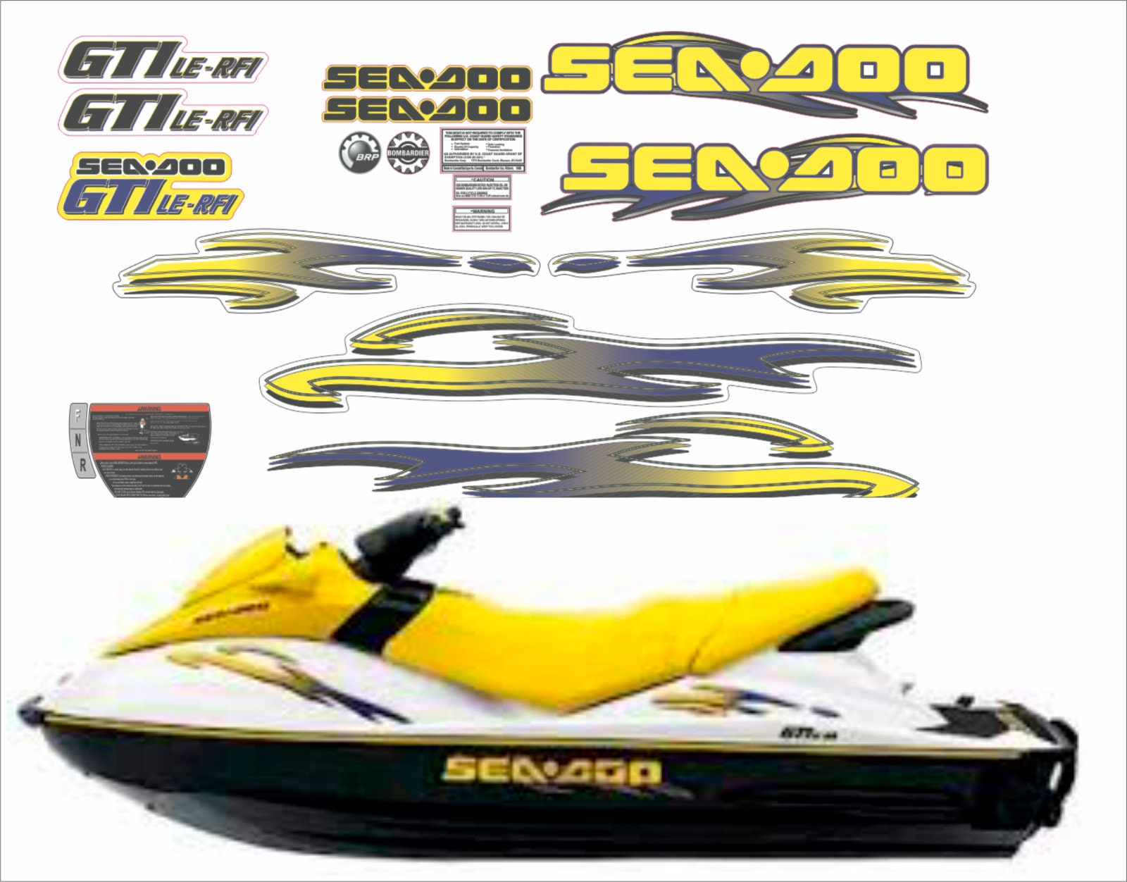 Sticker For Rfi Seadoo GTI LE-RFI 2005 Graphics / Decal / Sticker Kit - Etsy