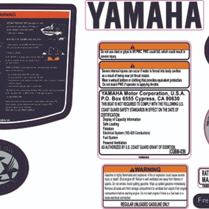 Yamaha Waverunner 3 1992 Graphics / Decal Warning / Sticker Kit - Made In USA