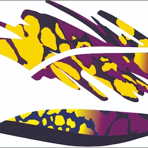 SEADOO SPEEDSTER 1996 GRAPHICS /decal / Sticker Kit purple, blue ,yellow image 2