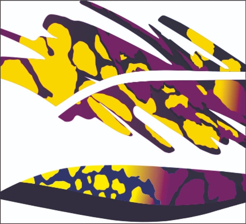 SEADOO SPEEDSTER 1996 GRAPHICS /decal / Sticker Kit purple, blue ,yellow image 2