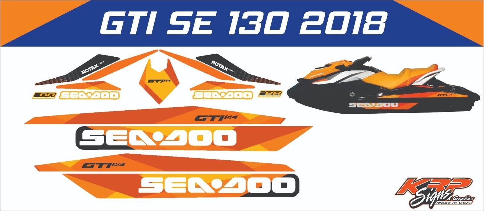 SEADOO GTI SE 130 2018 Graphics / Decal / Sticker Orange - Etsy