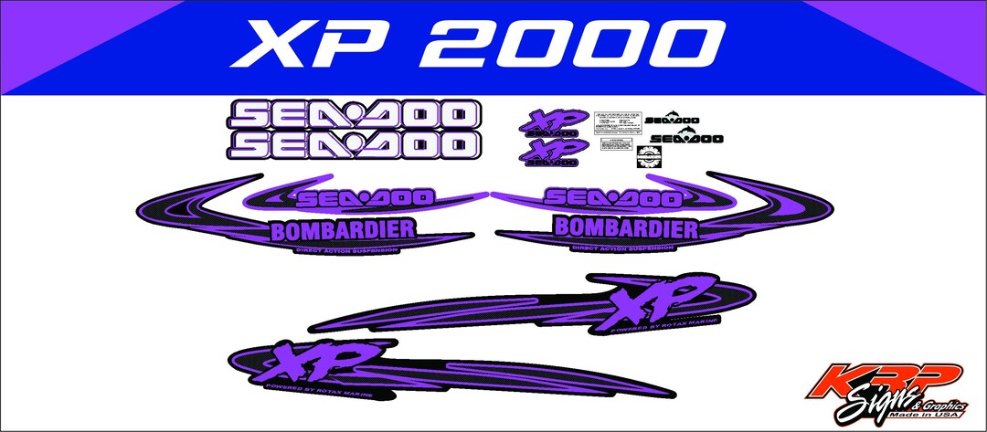 Xp 95 Sticker SEADOO XP 2000 Graphics / Decal / Sticker Kit Purple - Etsy