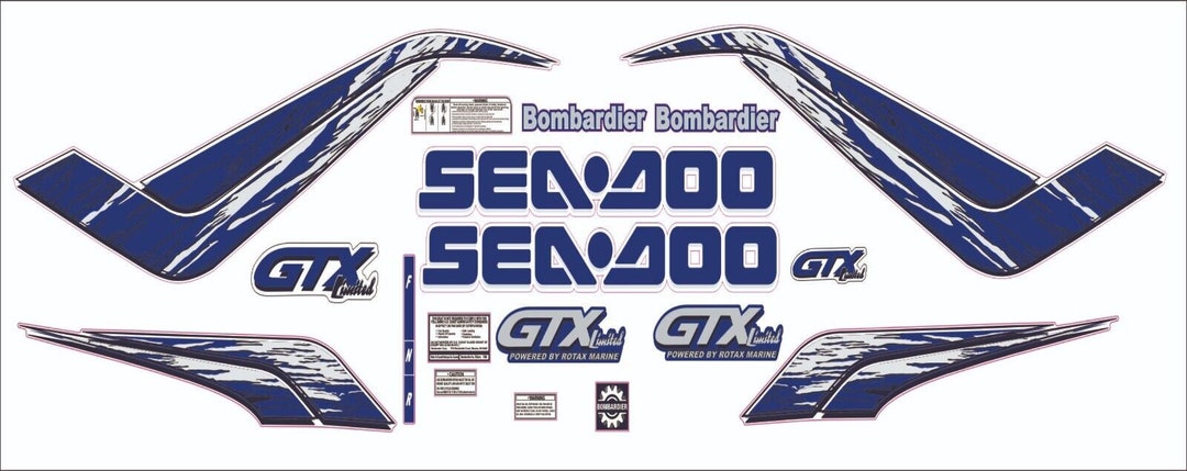 SEADOO GTX 1998 LIMITED Graphics / Decal / Sticker Kit Blue - Etsy