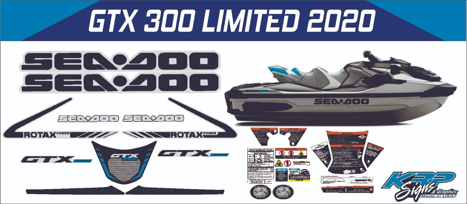 SEADOO GTX 300 LIMITED 2020 グラフィック/デカール/ステッカーキット 