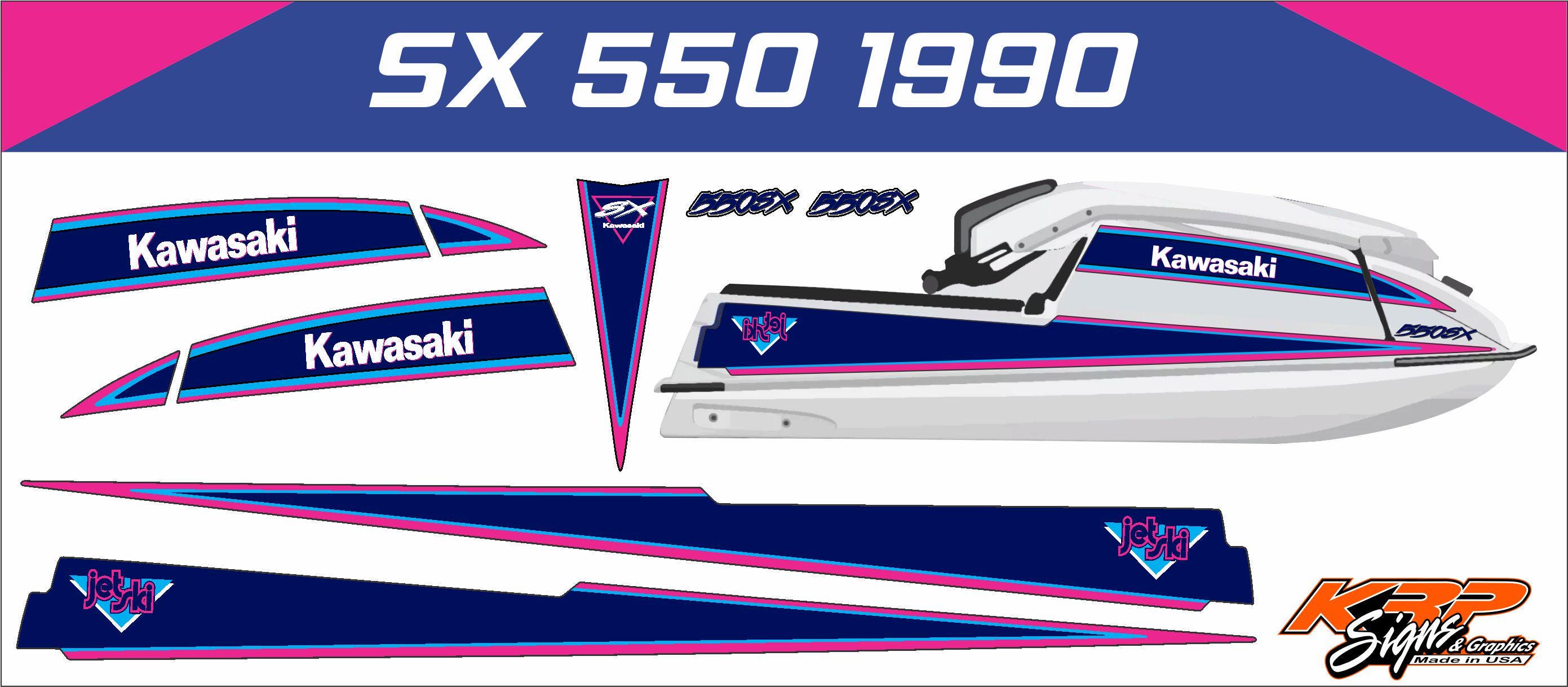 Kawasaki SX 550 1990 Graphics / Decal / Sticker Kit - Etsy