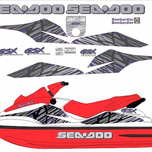 SEADOO GSX 1997 Graphics / Decal / Sticker Kit DARK Blue image 1