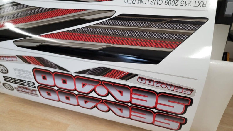 SEADOO RXT 215 2009 Graphics / Decal / Sticker Kit CUSTOM Red image 2