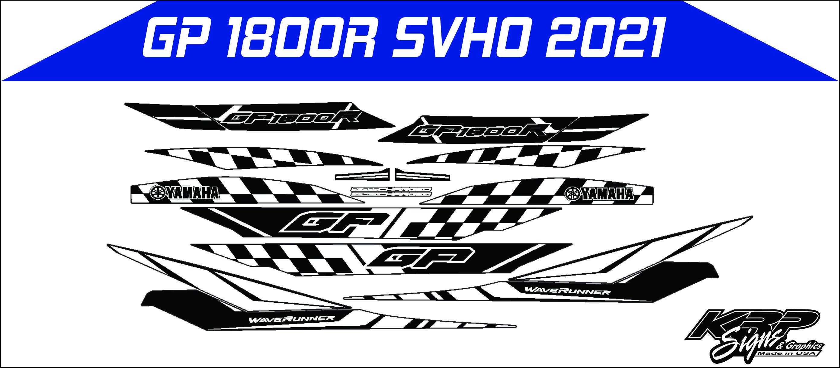 Gp Graphics Sticker YAMAHA WAVERUNNER GP 1800r Svho 2021 Graphics / Decal / Sticker Kit Bl ...