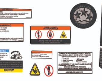 SEADOO GTR 215 2015-16 Graphics / Decal / Sticker Kit Warning decals