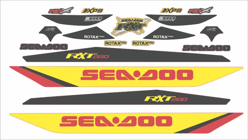 SEADOO RXT X 260 2015 Graphics / Decal / Sticker Kit Yellow image 3