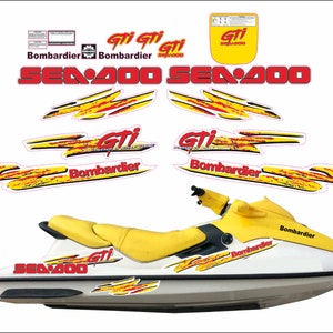 Seadoo GTX 1997 Graphics Decal Sticker Kit – Green – Made In USA