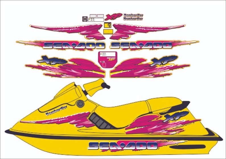 SEADOO XP 1998 Full Graphics / Decal / Sticker Kit - Made In USA