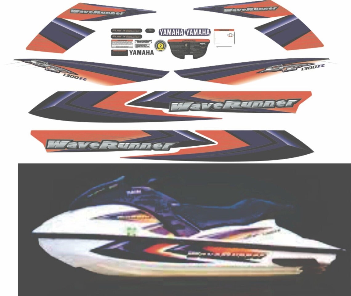 YAMAHA WAVERUNNER GP 1300 R 2003 Graphics / Decal / Sticker Kit Custom ...