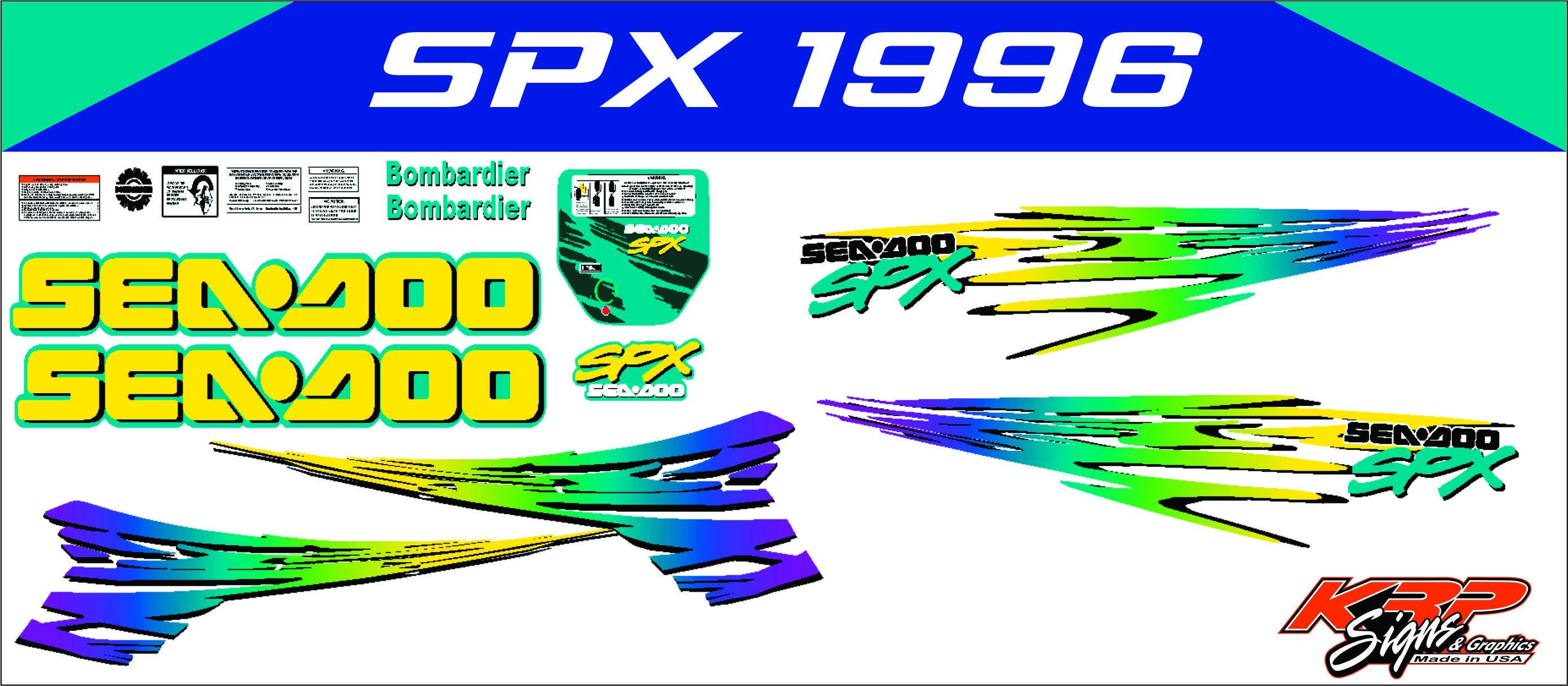 Seadoo SPX 1996 Graphics / Decal / Sticker Kit - Etsy
