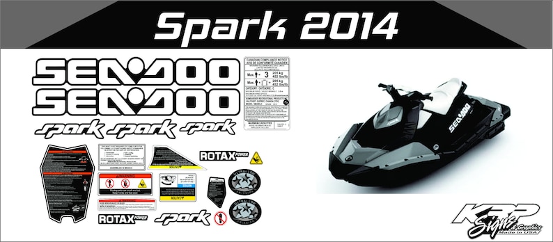 SEADOO Spark 2014 GRAPHICS /DECAL / Sticker Kit image 1