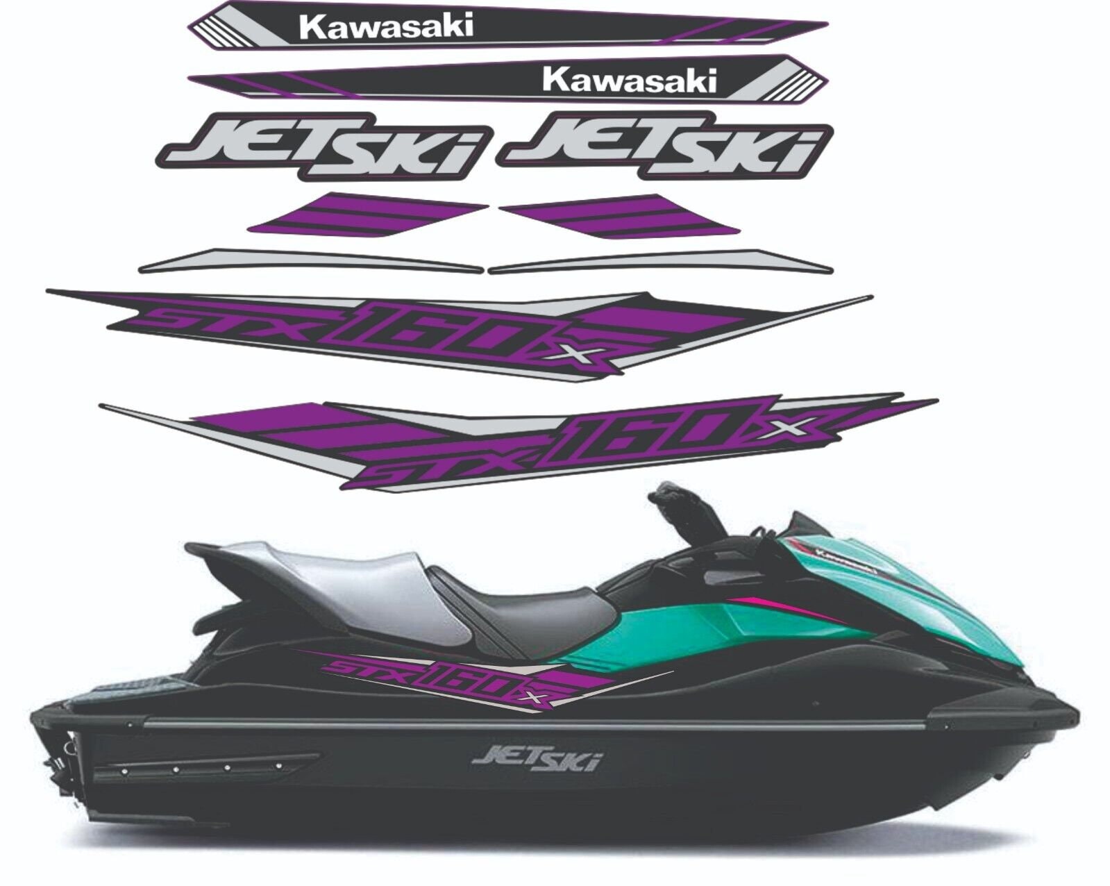 KAWASAKI STX 160X 2020 Graphics / Decal / Sticker Kit Custom
