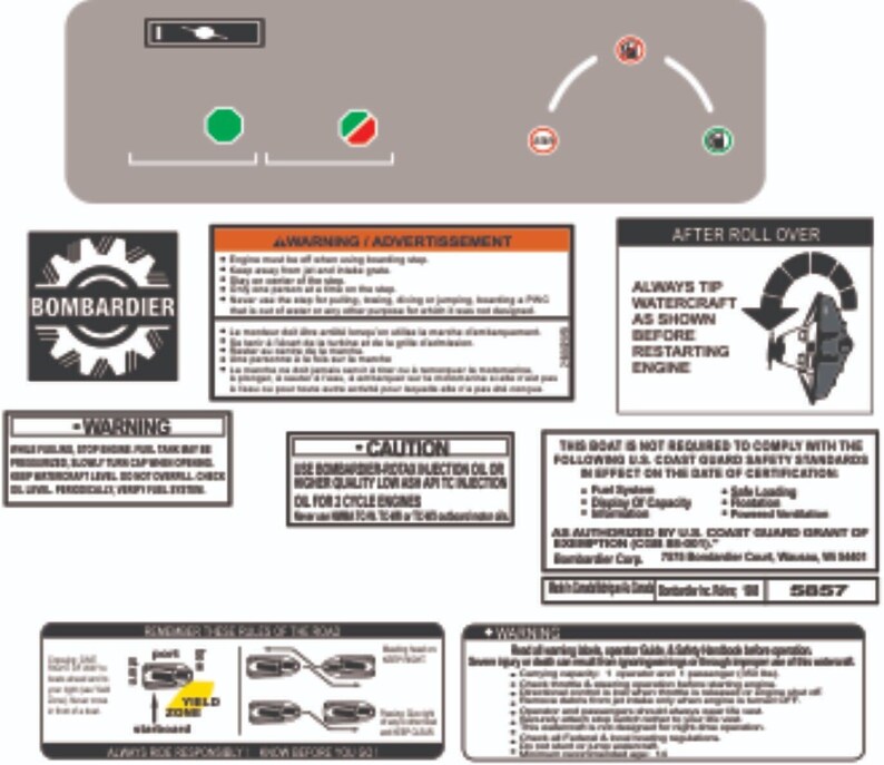 SEADOO SPi 1993 Graphics / Decal / Sticker Kit CUSTOM image 2