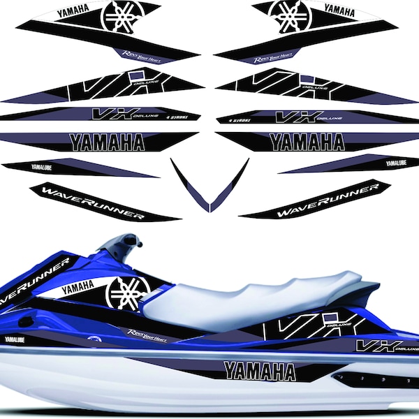 Waverunner VX Deluxe 2005 - 2009 Blue Graphics / Decal / Sticker Kit