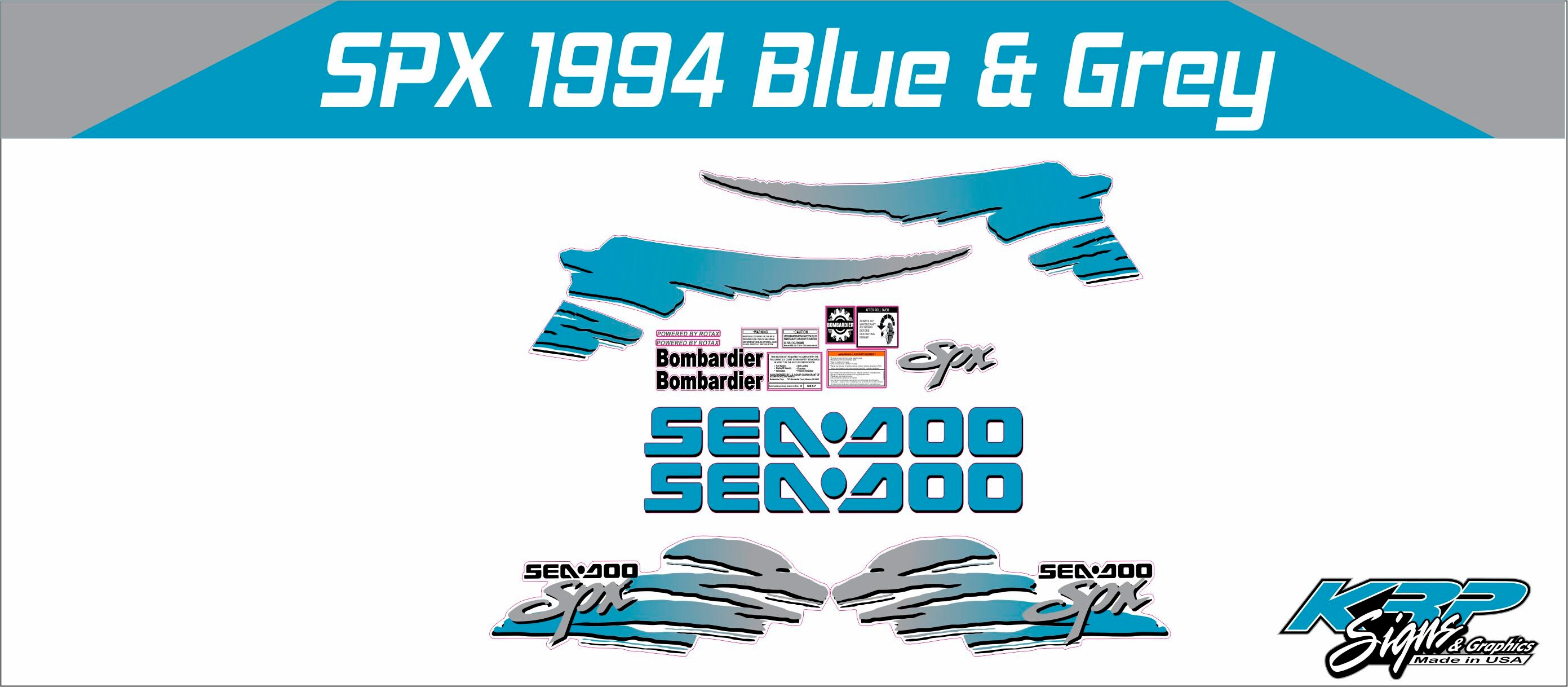 Seadoo SPX 1994 Blue & Grey Graphics / Decal / Sticker Kit - Etsy