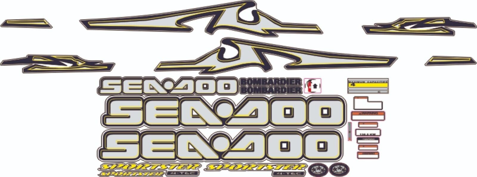 SEADOO Decals Set Of 2 – 52.5 X 7 Inches – Speedster Sportster Challenger Boat Vinyl