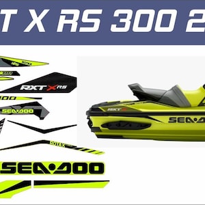 SEADOO RXT X Rs 300 2019 Graphics / Decal / Sticker Kit Yellow & Black Custom