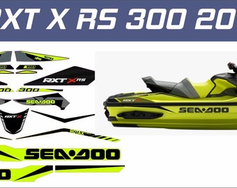 SEADOO RXT X Rs 300 2019 Graphics / Decal / Sticker Kit Yellow & Black Custom