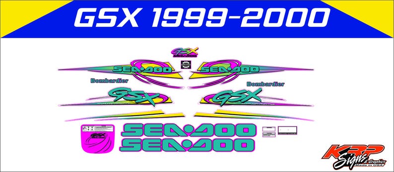 SEADOO GSX 1999-2000 Graphics / Decal / Sticker Kit image 1